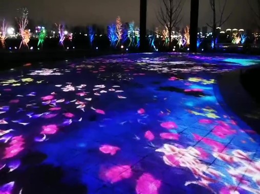 夜游園戶外多媒體地面互動投影