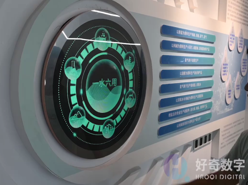 oled圓形屏鏡面觸摸互動-好奇數字科技