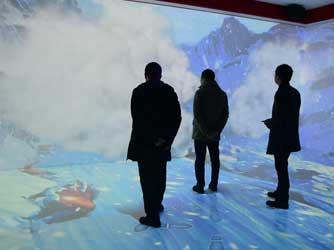 濰坊濱海黨性教育展館沉浸式四折幕投影互動